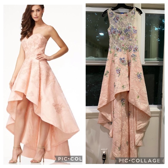 Colette by MonCheri hi and low beaded lace gown - Picture 1 of 11